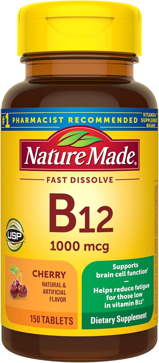 Nature Made Vitamin B12 1000 mcg, Easy to Take Sublingual B12 for Energy Metabol
