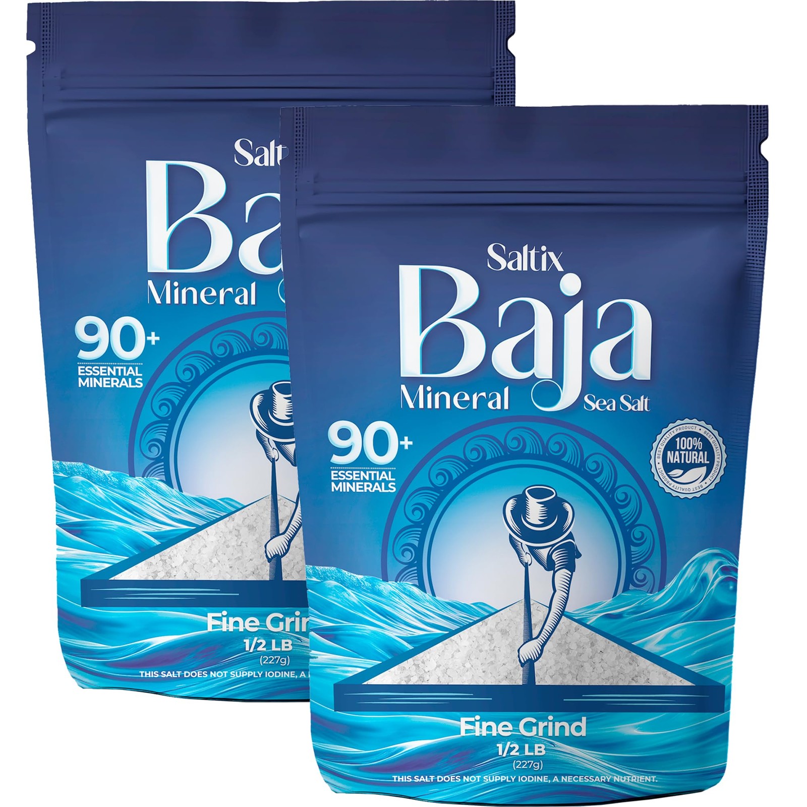 Saltix Baja Mineral Sea Salt – Fine Grind 1 Lb 160+ Servings – 100% Natur…
