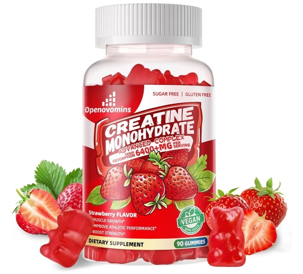 Creatine Monohydrate Gummies Complex, 90 Strawberry Gummies, Exp 11/26