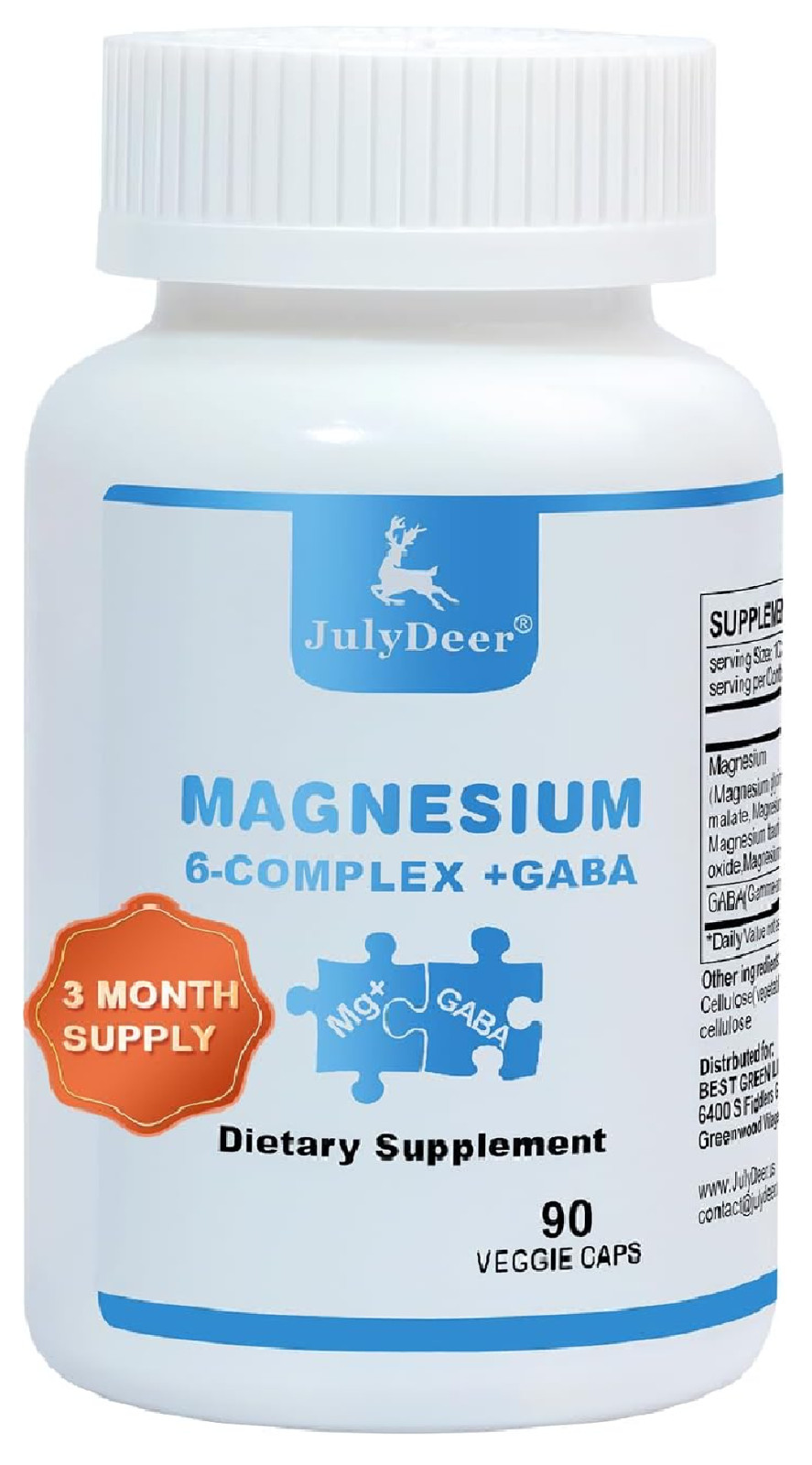 JulyDeer Sixfold Magnesium Complex | 350mg of Magnesium Glycinate, Malate, Citra