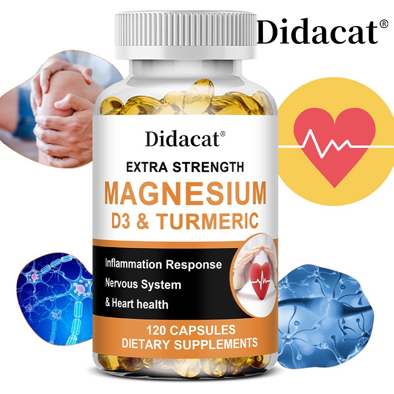 Magnesium + Vitamin D3 Capsules – Good for heart health and blood circulation