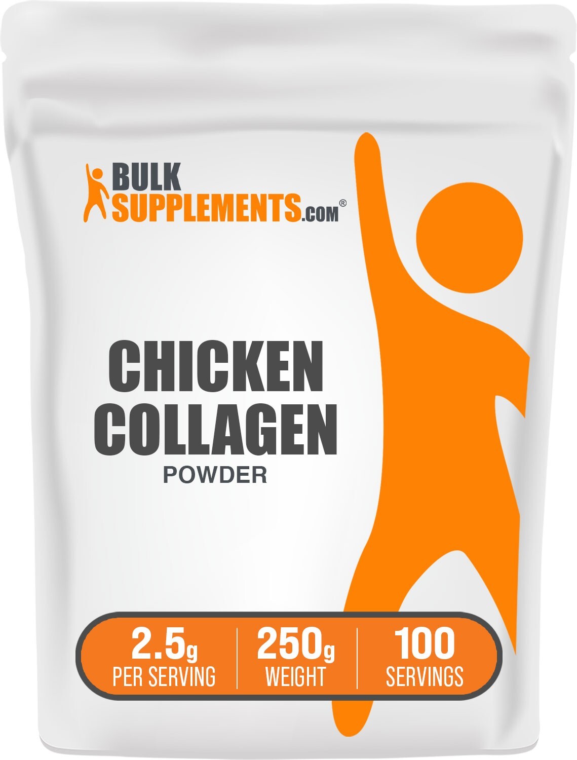 BulkSupplements Hydrolyzed Collagen (Chicken) Powder 500g – 2.5g Per Serving