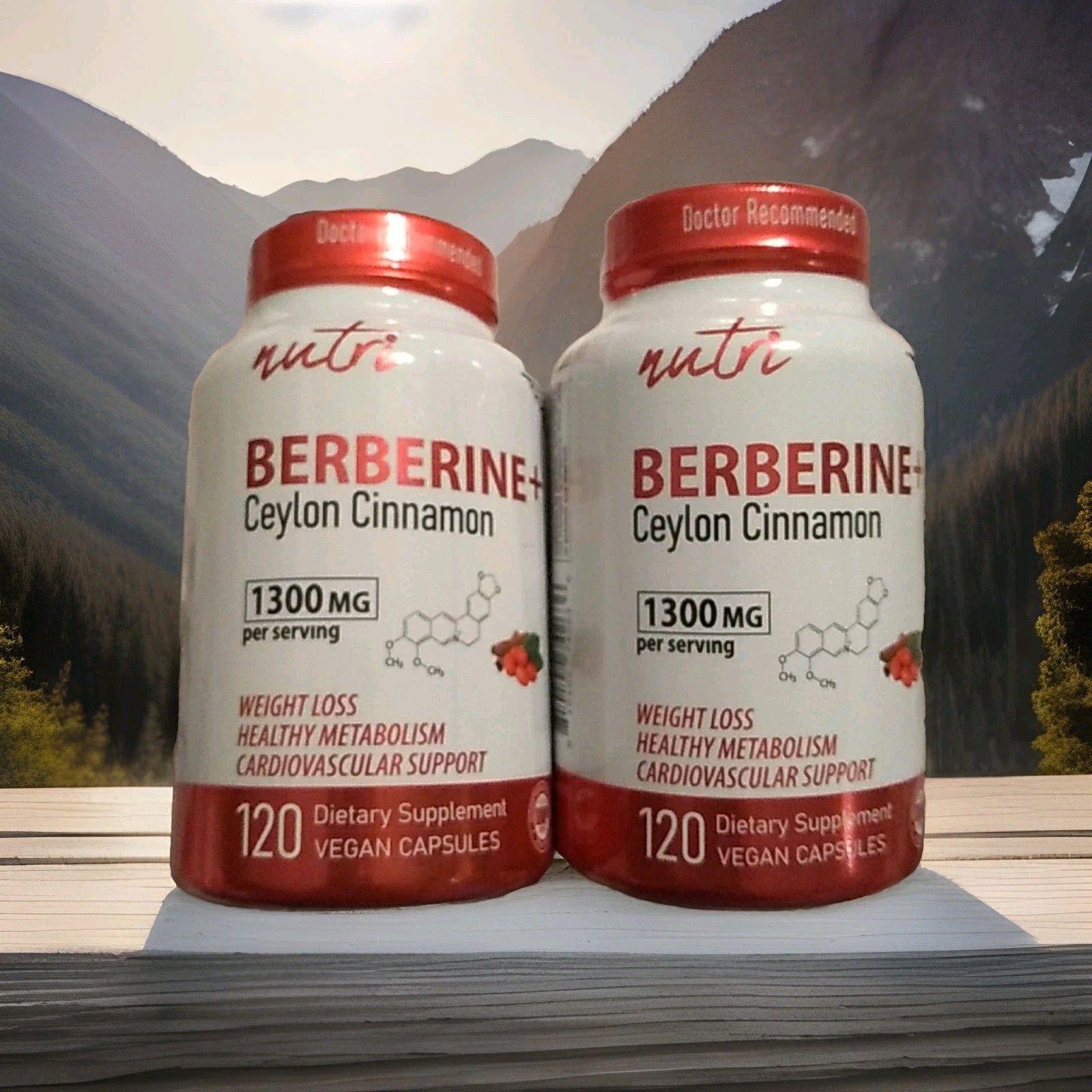 Nutri Berberine + Ceylon Cinnamon, 120 Capsules • 1300mg per serving Exp 05/2028