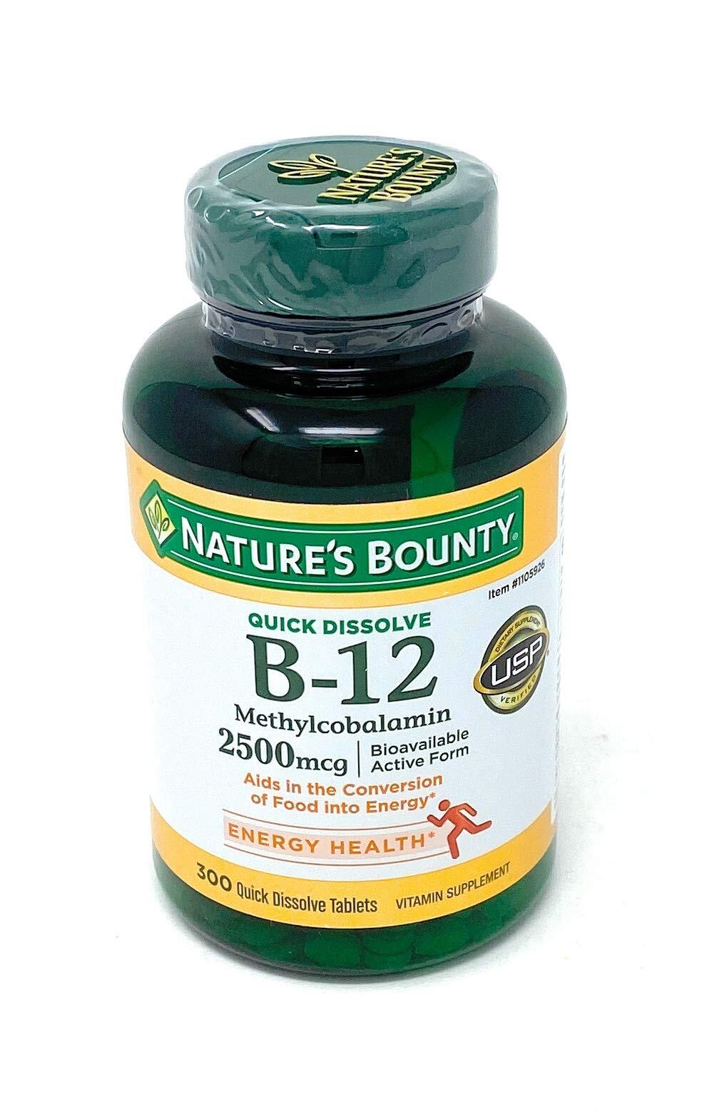 Nature’s Bounty Quick Dissolve Fast Acting 2500 mcg Vitamin B-12 Methylcobalamin