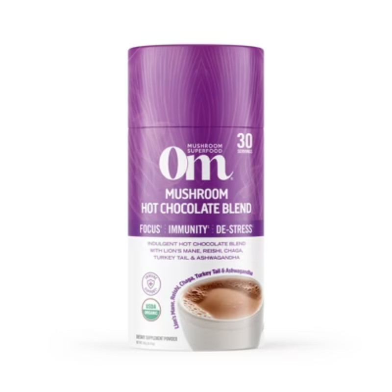 Om Mushrooms Supplement 30 Servings Vegan Powder – Hot Chocolate – 8.4oz