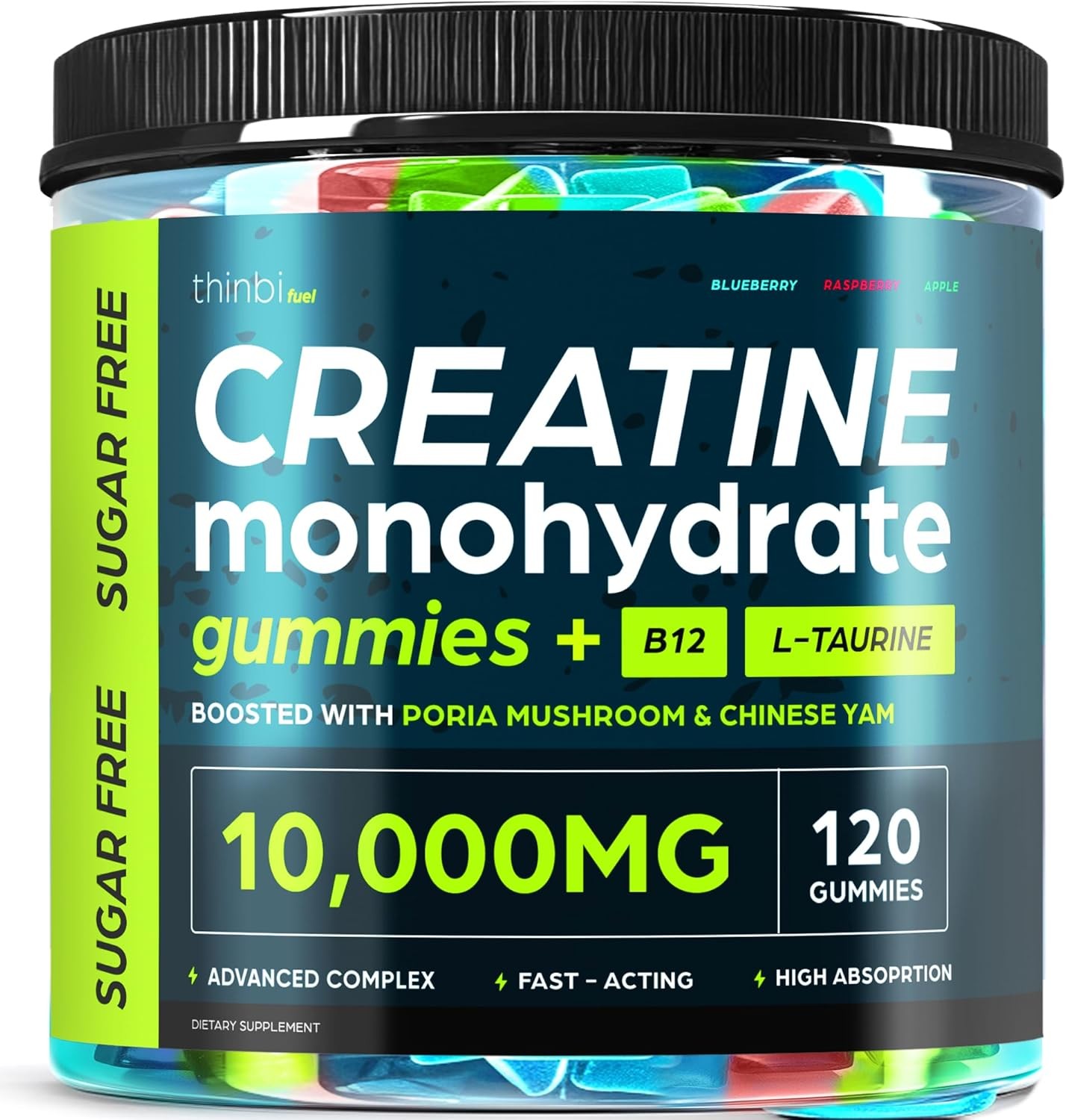 Creatine Gummies Monohydrate Complex 10,000mg for Men & Women -120 Gummies Advan