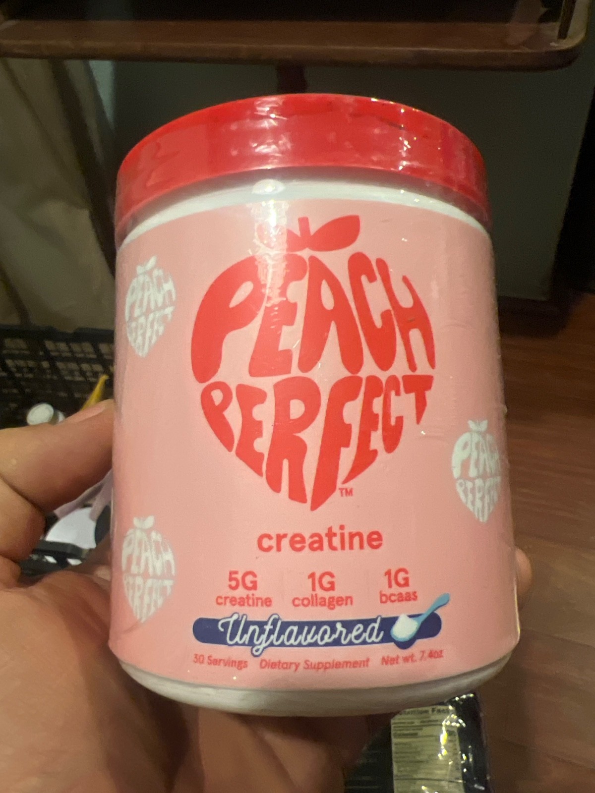 Peach Perfect Creatine Monohydrate Powder Unflavored 7.4Oz Exp 2027