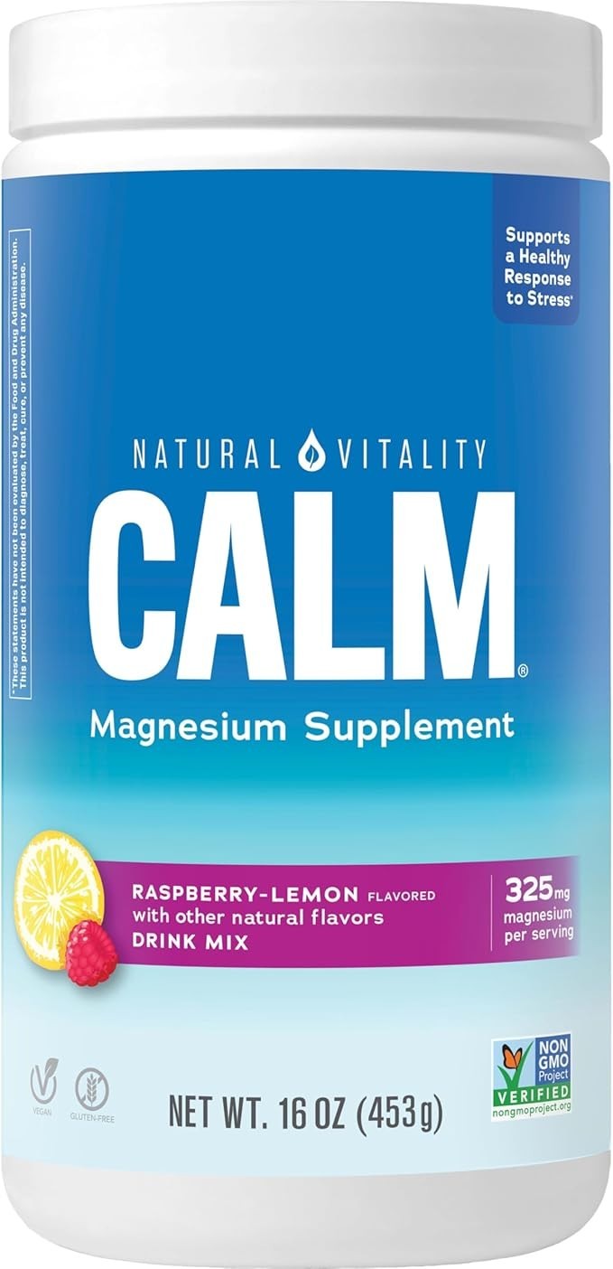 NATURAL VITALITY Calm Magnesium Supplement,  Drink Mix Powder- Raspberry Lemon