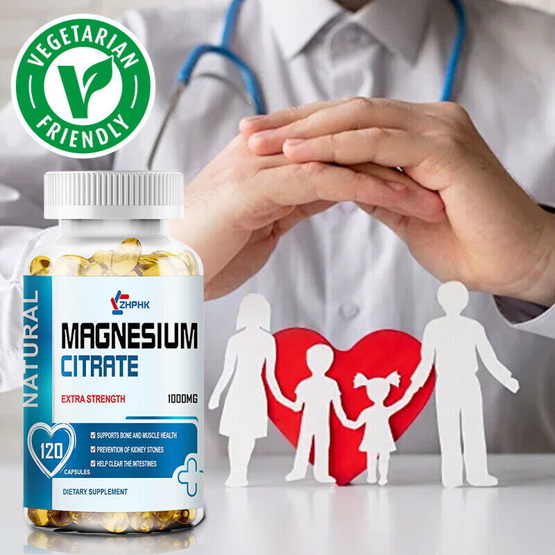 Citrato De Magnesio 1000mg 4 Meses Maxima Potencia 120 Capsulas