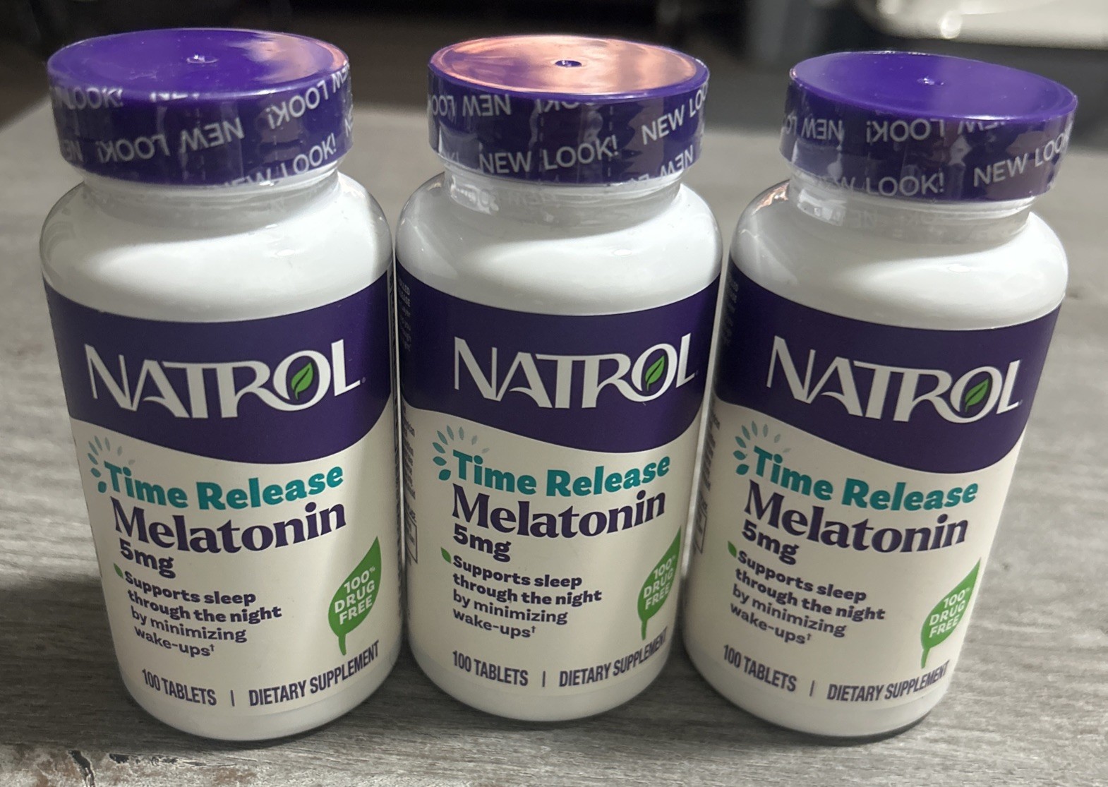 Natrol Melatonin, Time Release, 100 Tablets 5mg 3 pack (300 tablets total)