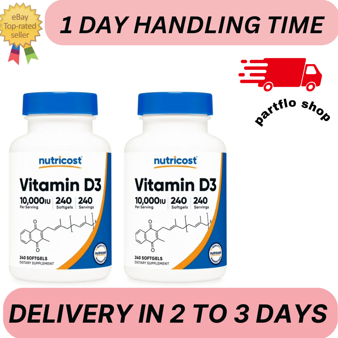 Nutricost Vitamin D3 10,000 IU Supplement, 240 Soft Gel Caps