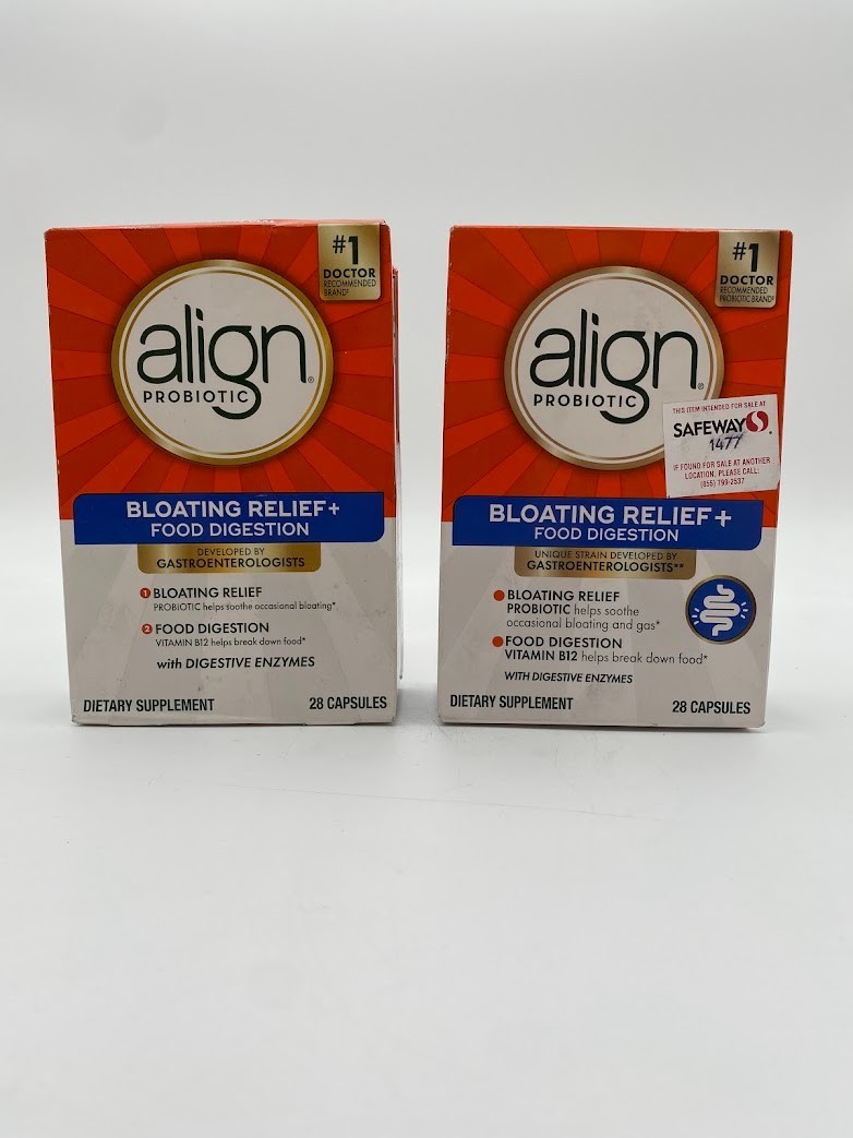 Align Probiotic Bloating Relief Food Digestion 28 capsules Lot of 2 EXP 6/2026