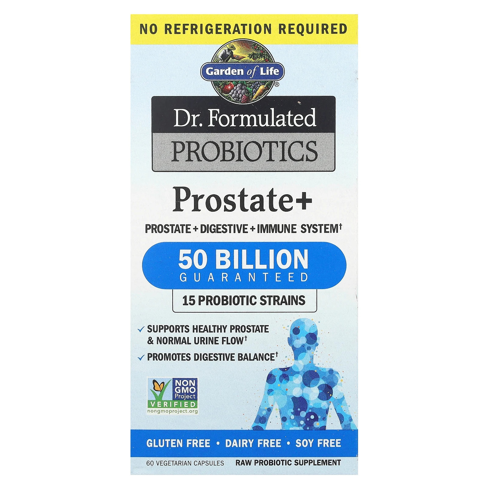 Garden of Life Dr Formulated Probiotics Prostate  60 Veggie Caps Dairy-Free,
