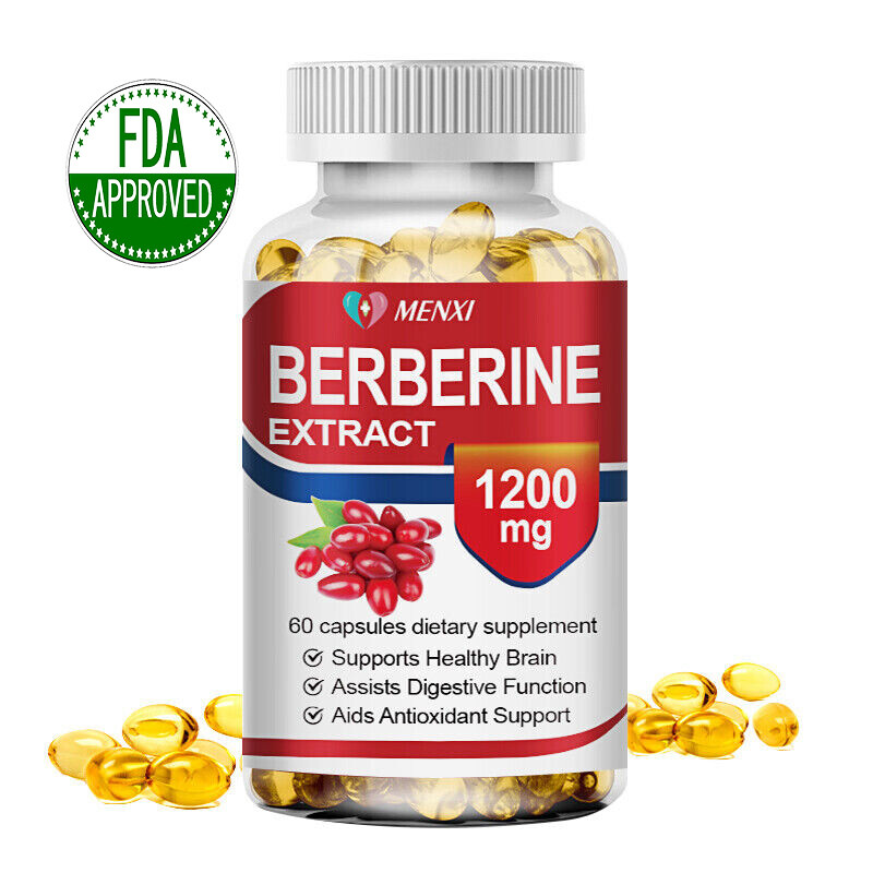 MENXI Berberine HCl 1200mg, 60 Capsules – Gluten Free, Vegetarian & Non-GMO