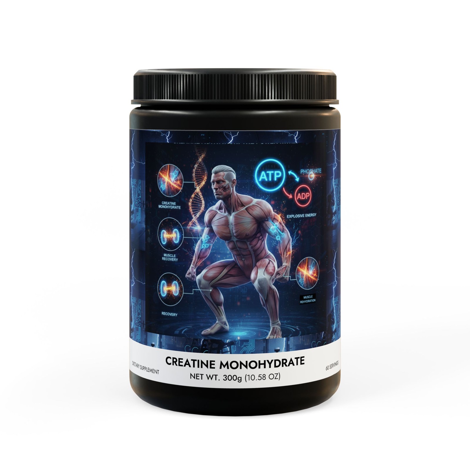 Creatine Monohydrate Supplement (300g, 10.58oz)