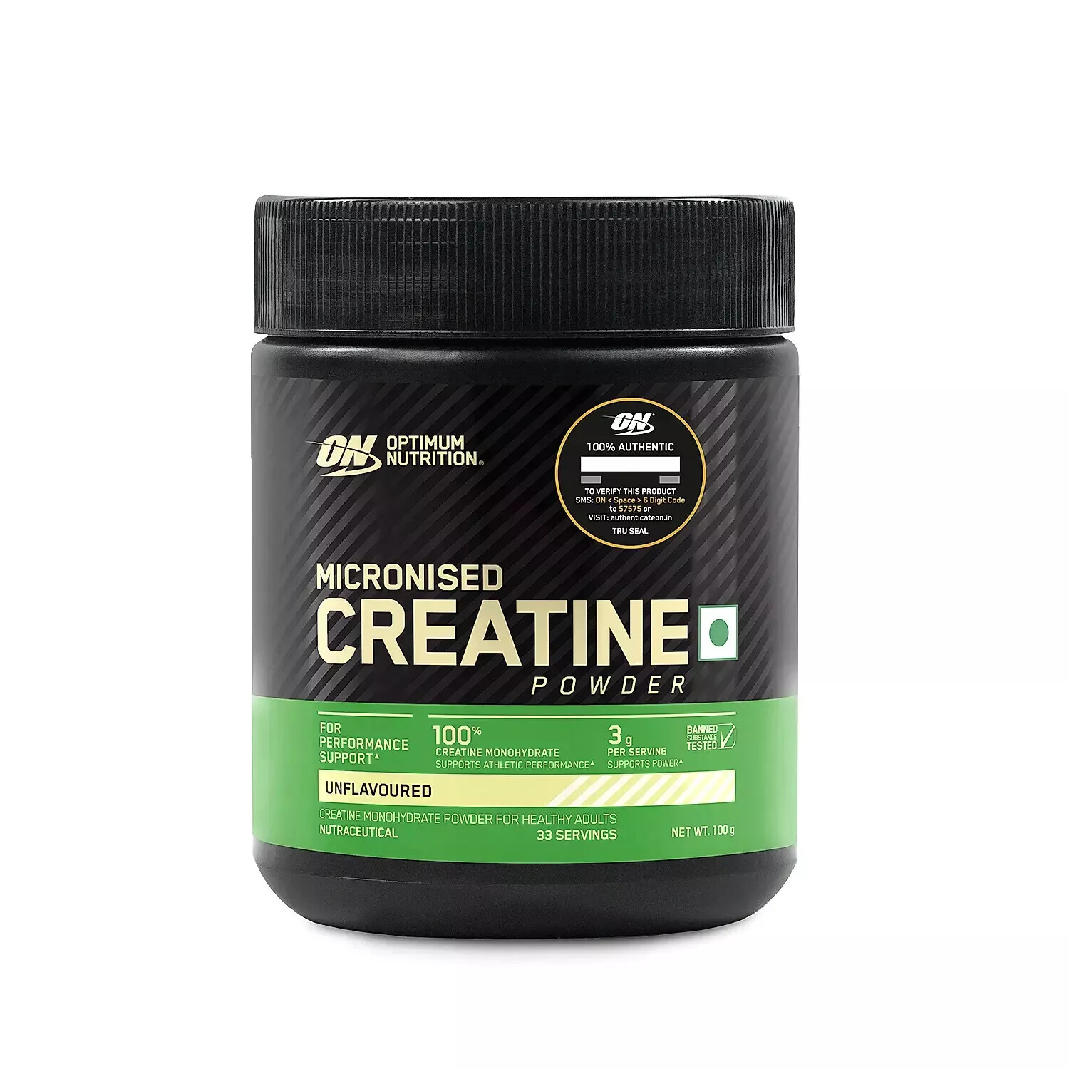 Optimum Nutrition (ON) Micronized Creatine Powder 100gm 33 Serves, Unflavoured