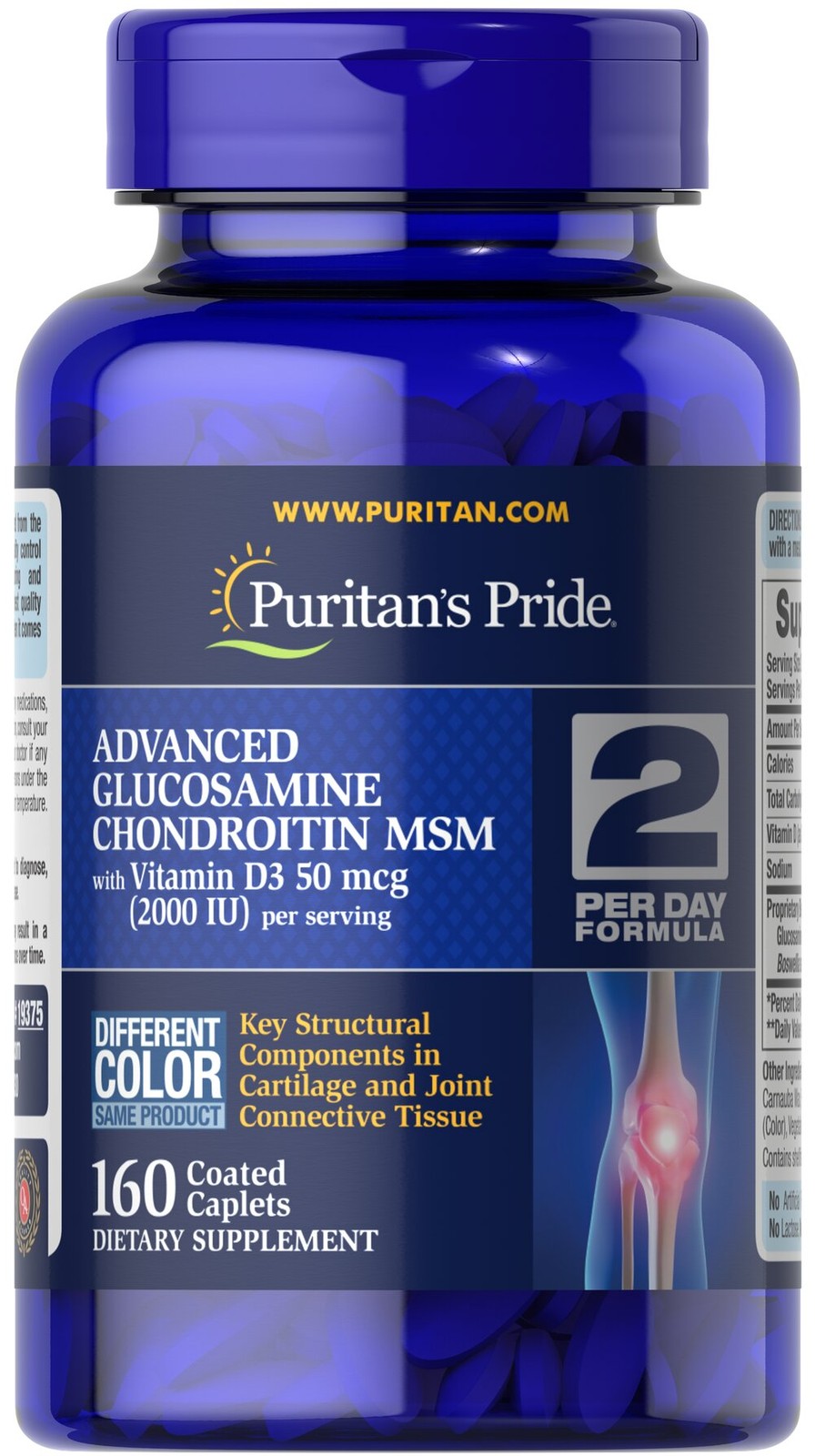 Puritan’s Pride Advanced Glucosamine Chondroitin with Vitamin D3-160   Caplets