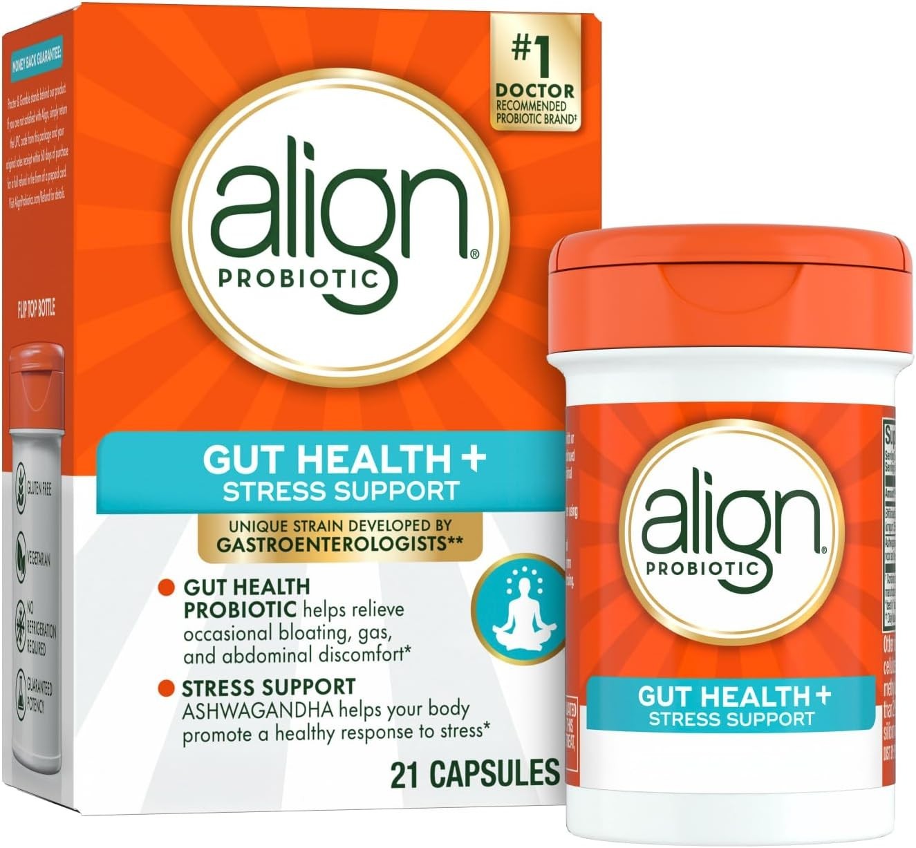 Align Probiotic, Gut Health + Stress Support, 21 Capsules 04/28 Exp