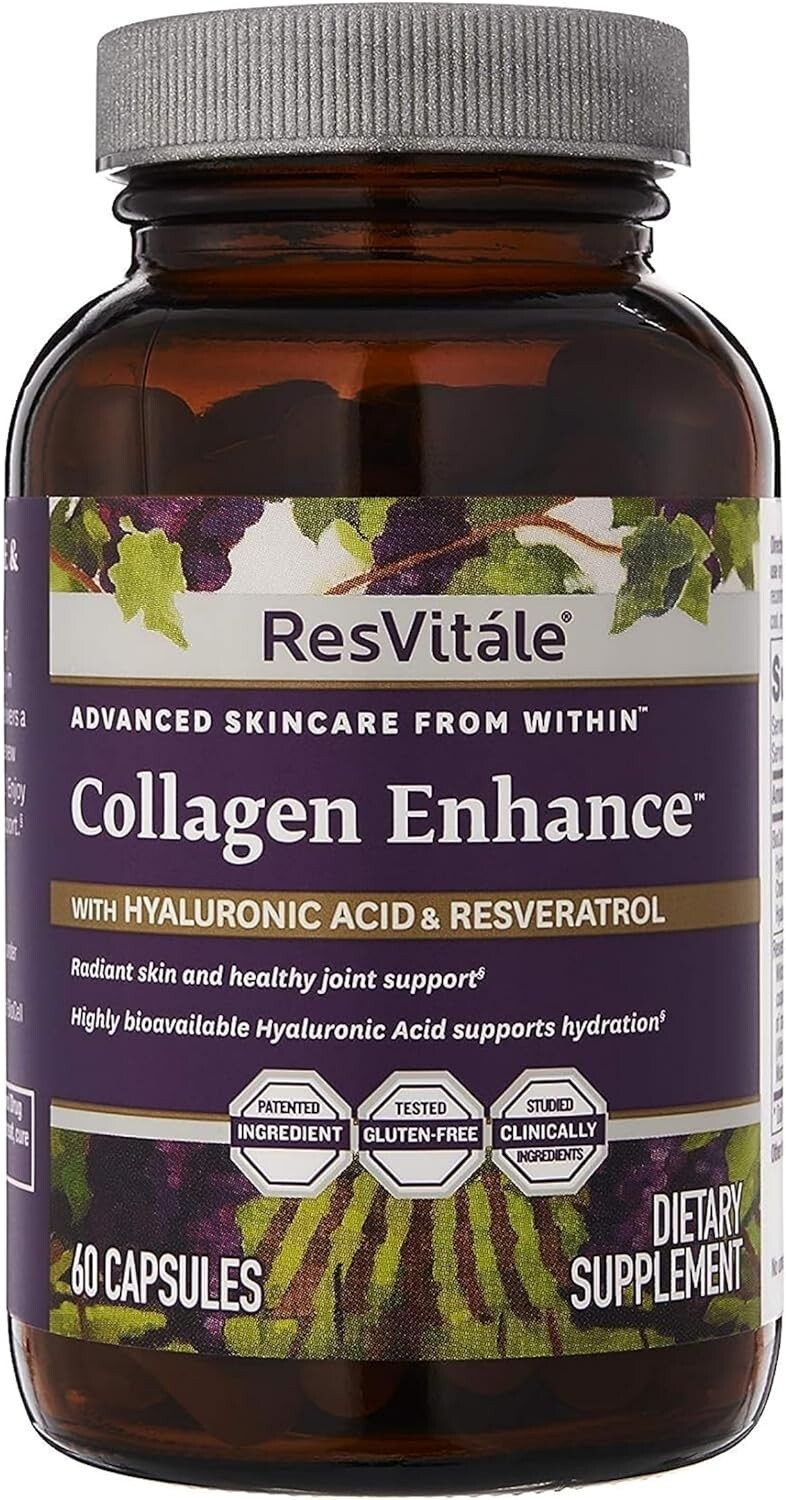 ResVitále Resveratrol Collagen Enhance – Beauty Supplement with Hyaluronic Acid
