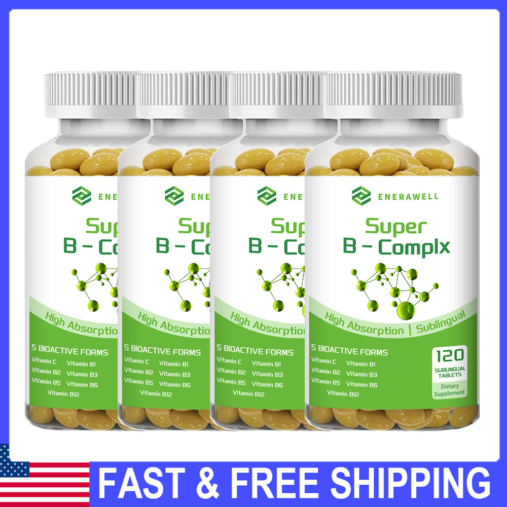 Vitamin B Complex 120 Capsules Vitamin B1,B2,B3,B5,B6,B12, Immune Support Pills