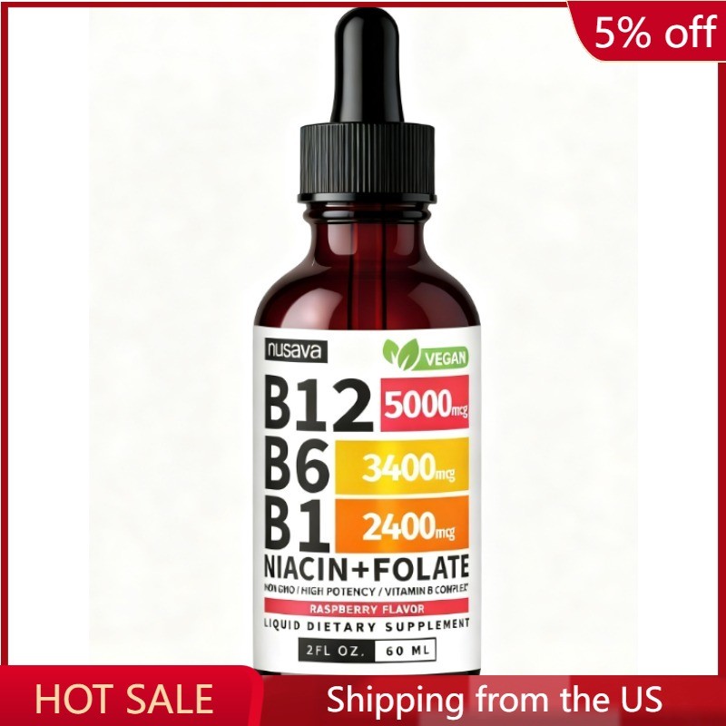 Vitamin B12 and B6 Liquid Drops, B12 Sublingual Vitamin B Complex