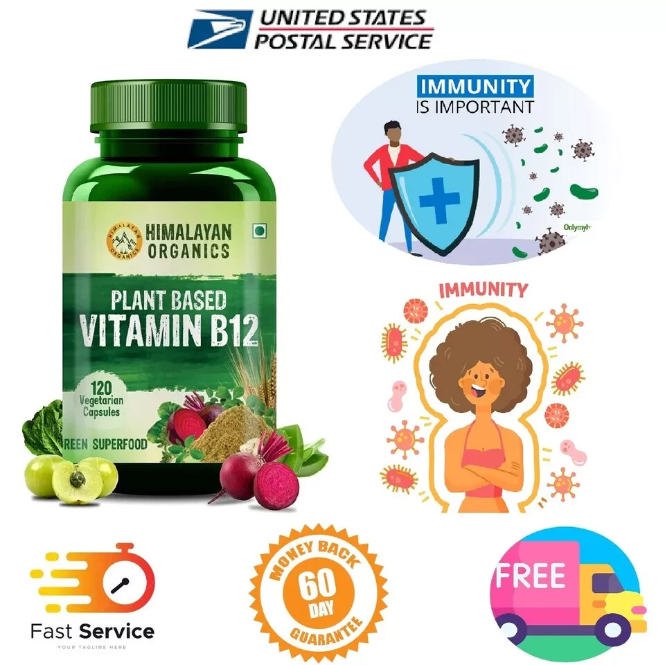Himalayan Organics Plant Based Vitamin B-12 -120 Veg Capsules