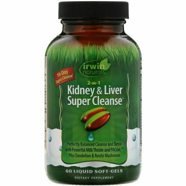 Irwin Naturals Kidney & Liver Super Cleanse – 60 Softgels Exp 02/27
