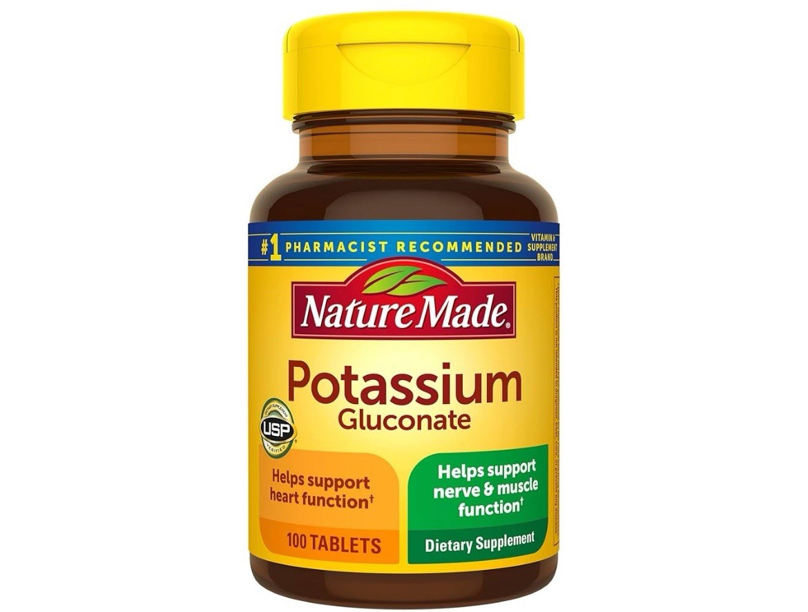 Potassium Gluconate 550 mg,Dietary Supplement for Heart Health ,100 Tablets