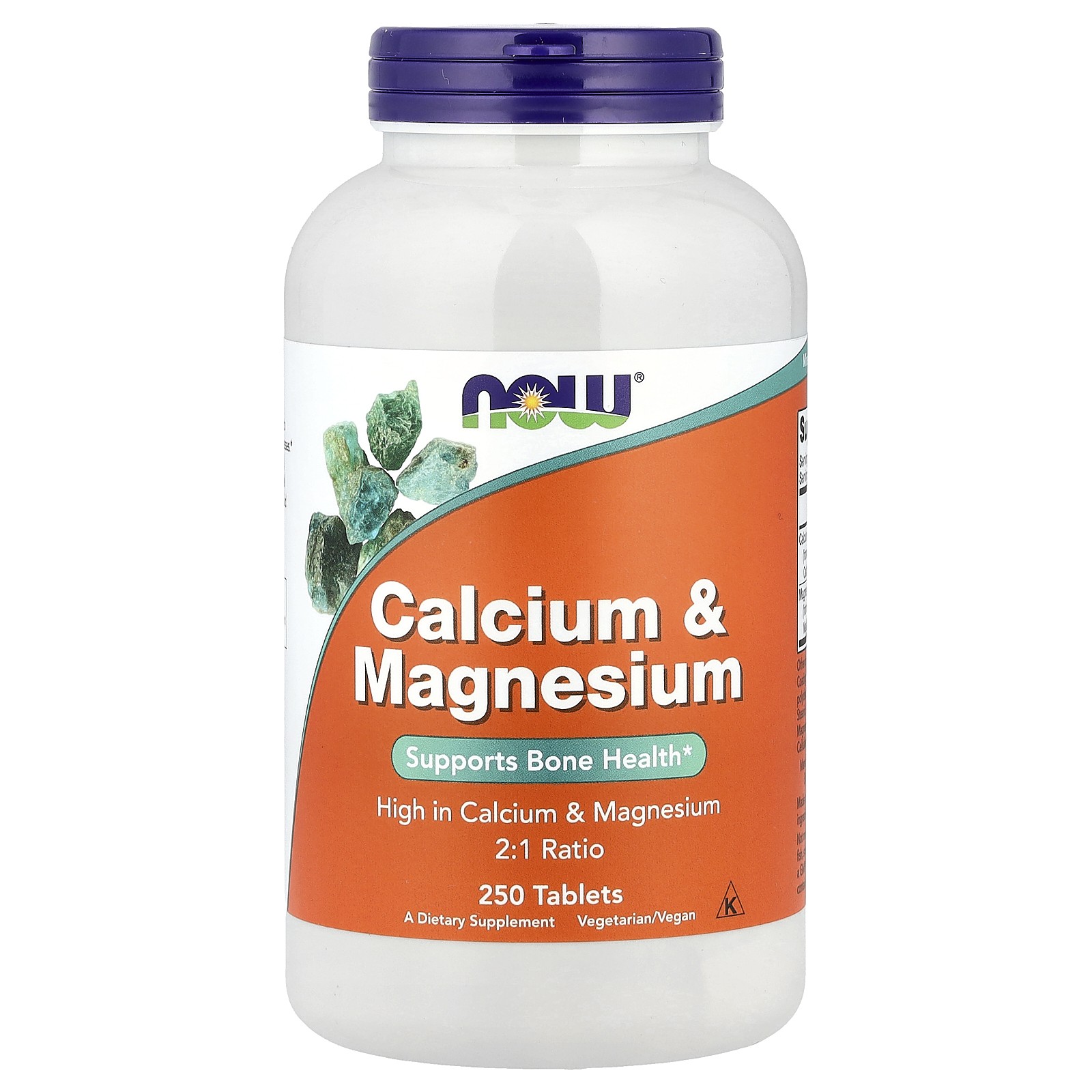 Now Foods Calcium  Magnesium 250 Tablets GMP Quality Assured, Kosher, Vegan,