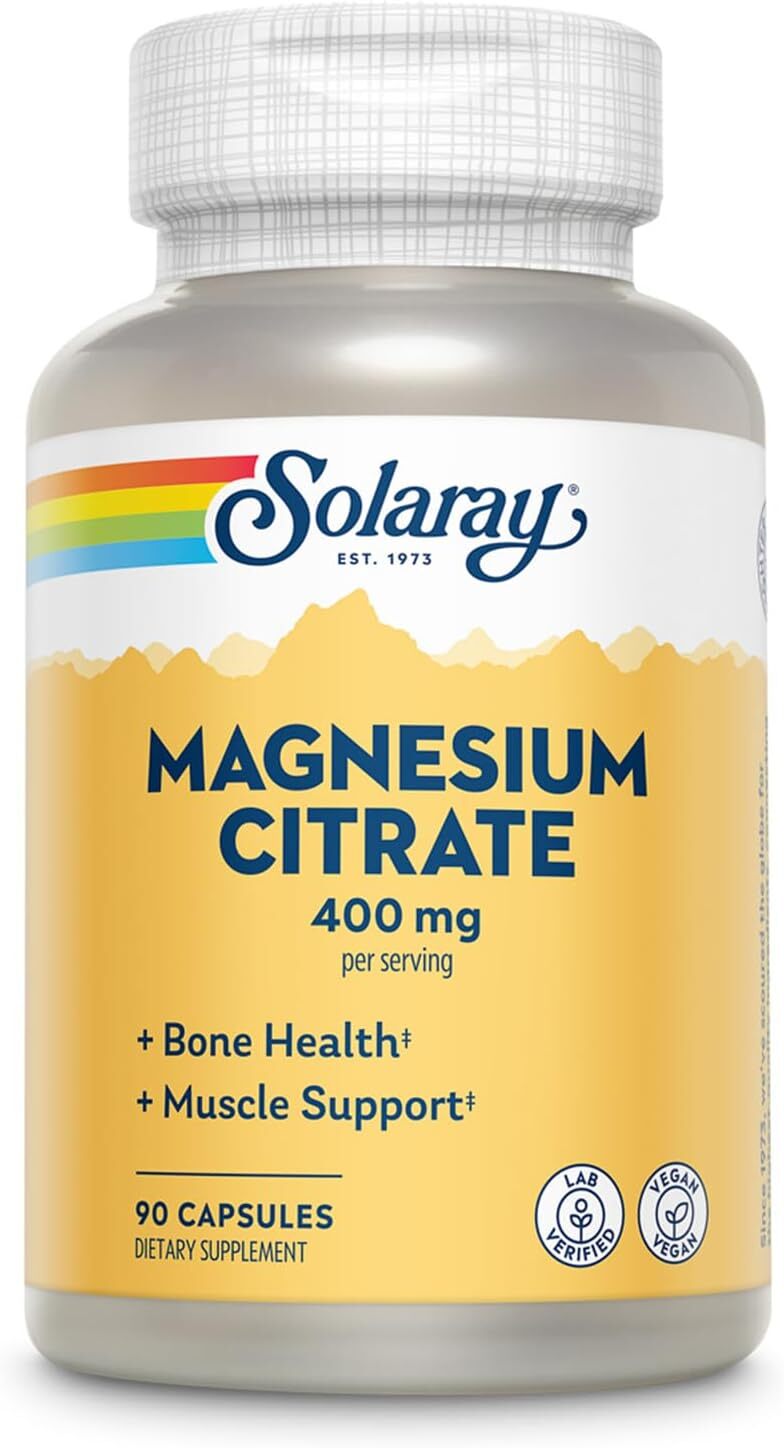 Solaray Magnesium Citrate 400mg – Bone Strength, Muscle Recovery, and Digestion