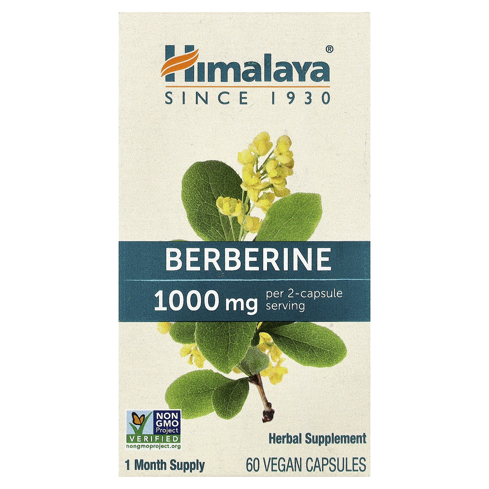 Berberine, 60 Vegan Capsules  (500 mg per Capsule)