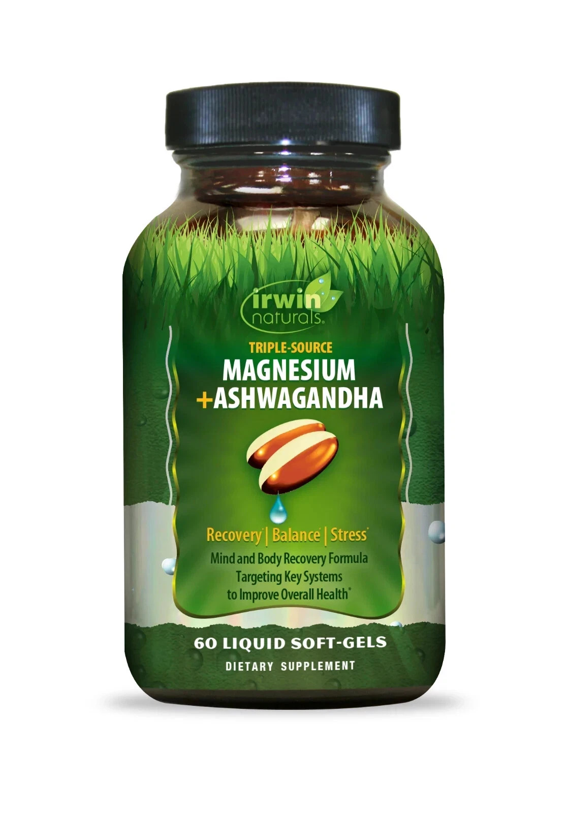 Irwin Naturals Triple-Source Magnesium + Ashwagandha  60 sgels – Exp 02/26