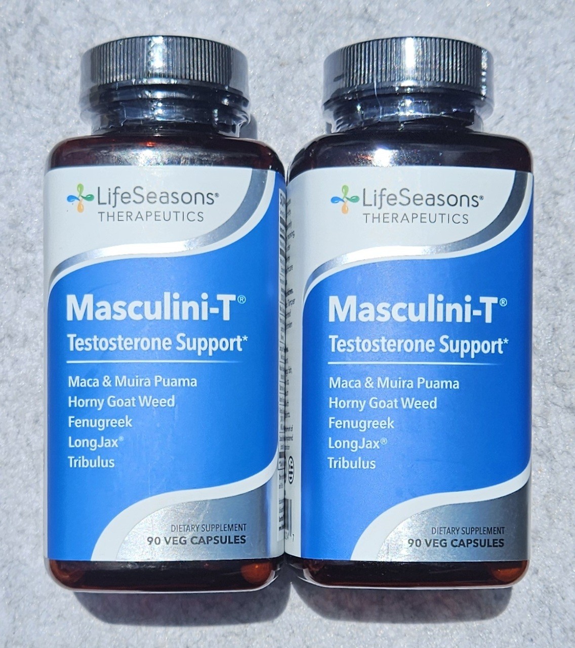 Life Seasons MASCULINI-T For Men – strength & stamina – 2 bottles – 180 capsules