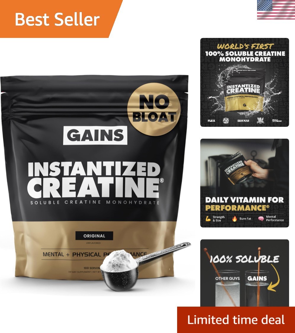 Gains in Bulk Instantized Creatine Monohydrate Unflavored Powder