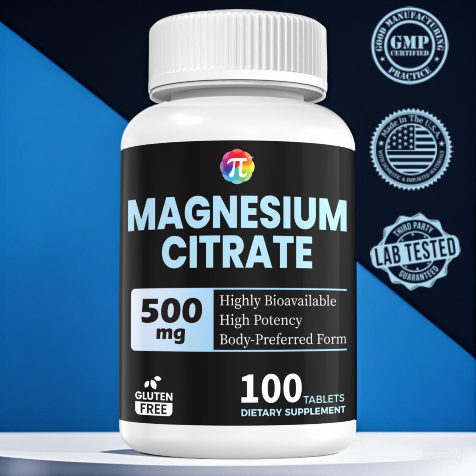 Magnesium Citrate 500mg – Support Stress Relief, Sleep, Heart Health,100 Tablets