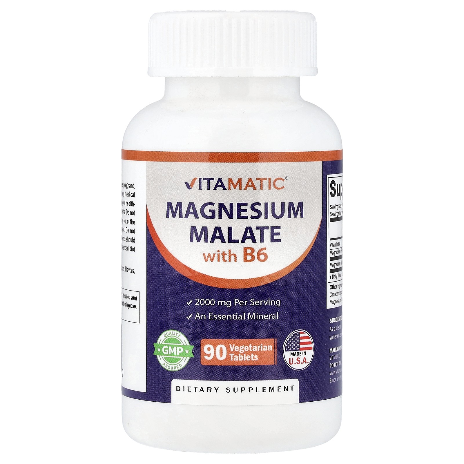Magnesium Malate with B6, 90 Vegetarian Tablets