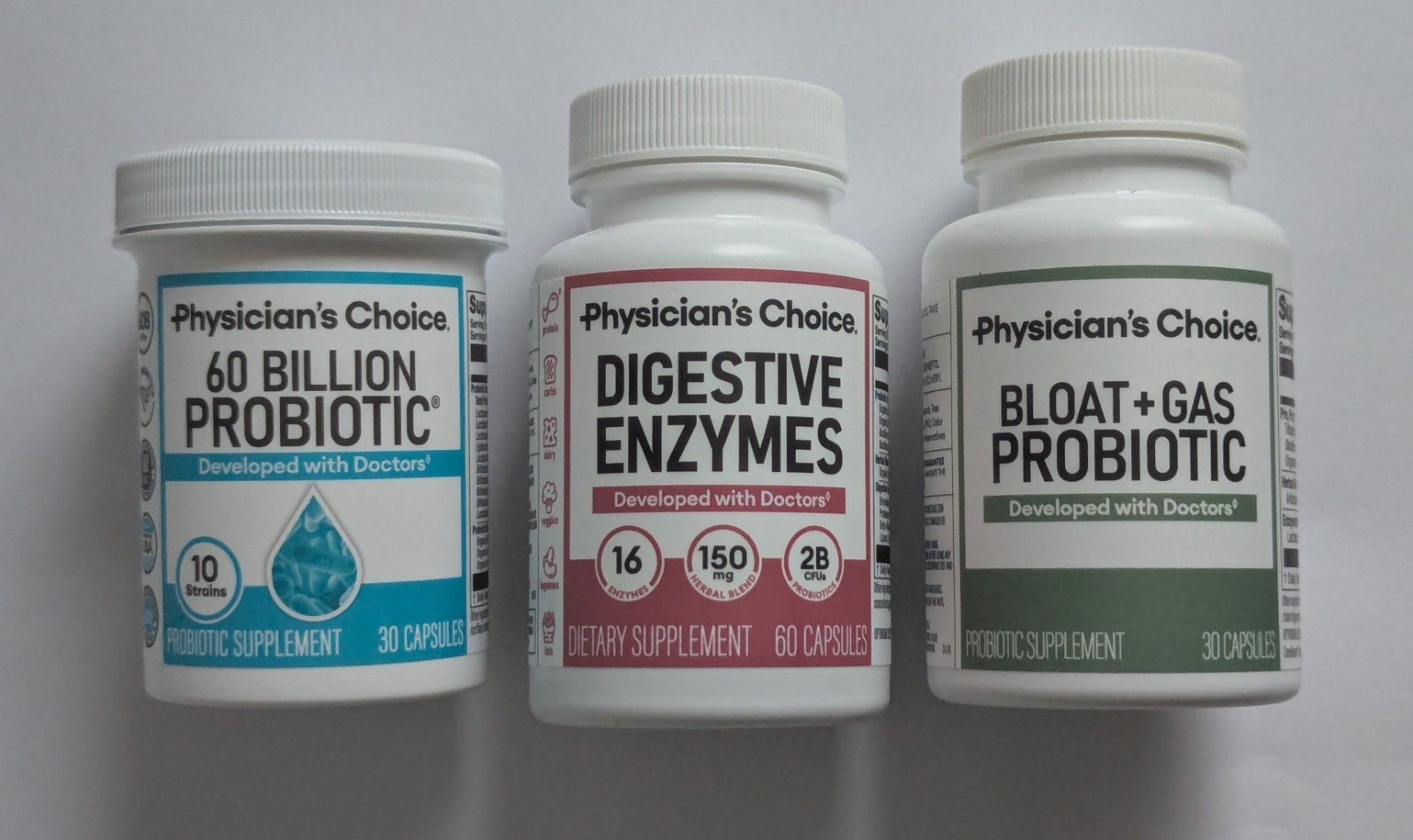 Physician’s Choice 60 Billion Probiotic + Digestive + Bloat Bundle USA SELLER