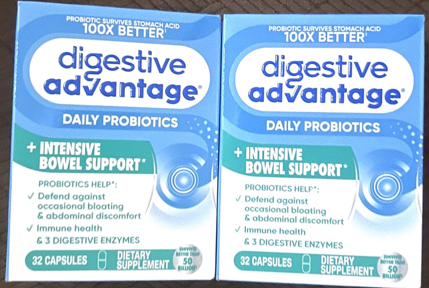2 – Digestive Advantage Intensive Bowel Support Probiotics 32 Capsules Exp 8/26