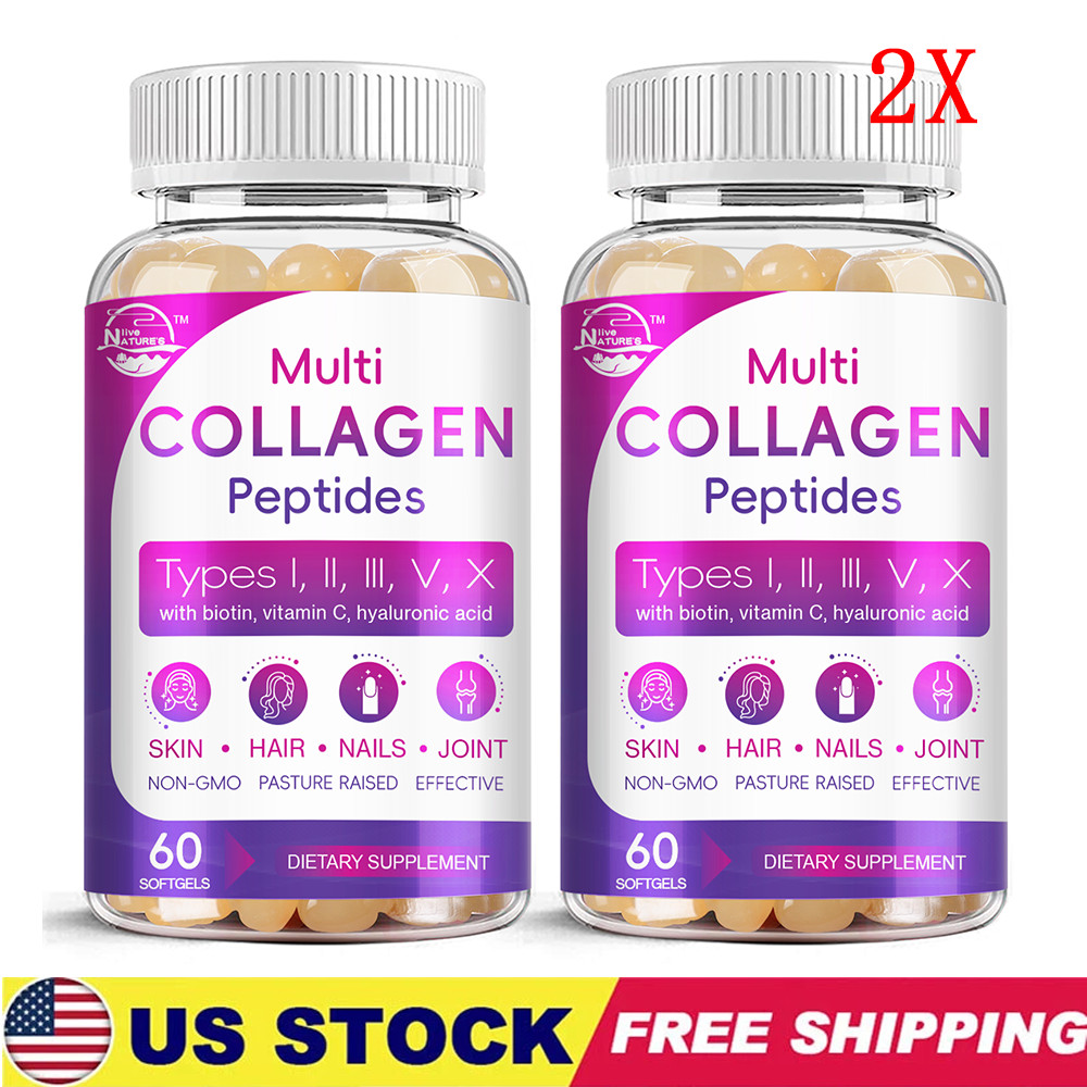 Multi Collagen Peptides Supplement, Hydrolyzed Types I, II, III, V & X – 2 Pack
