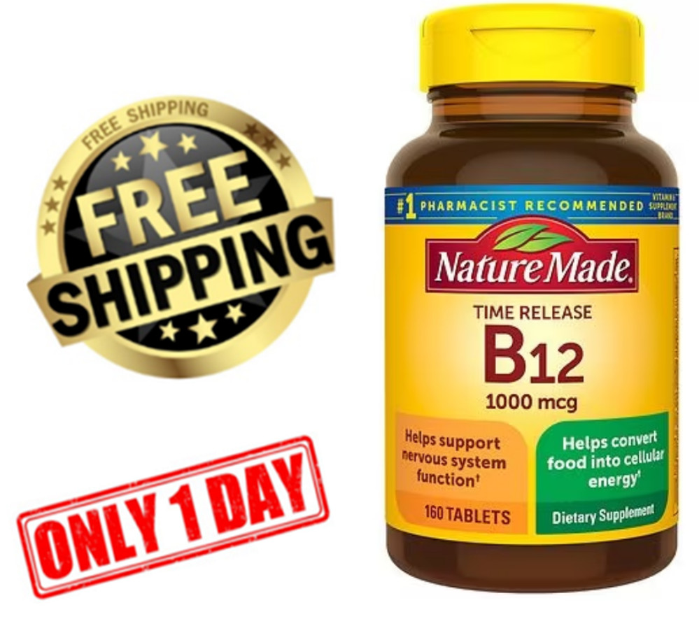 Nature Made Vitamin B12 1000 mcg Time Release Tablets 160 EXP 05/25