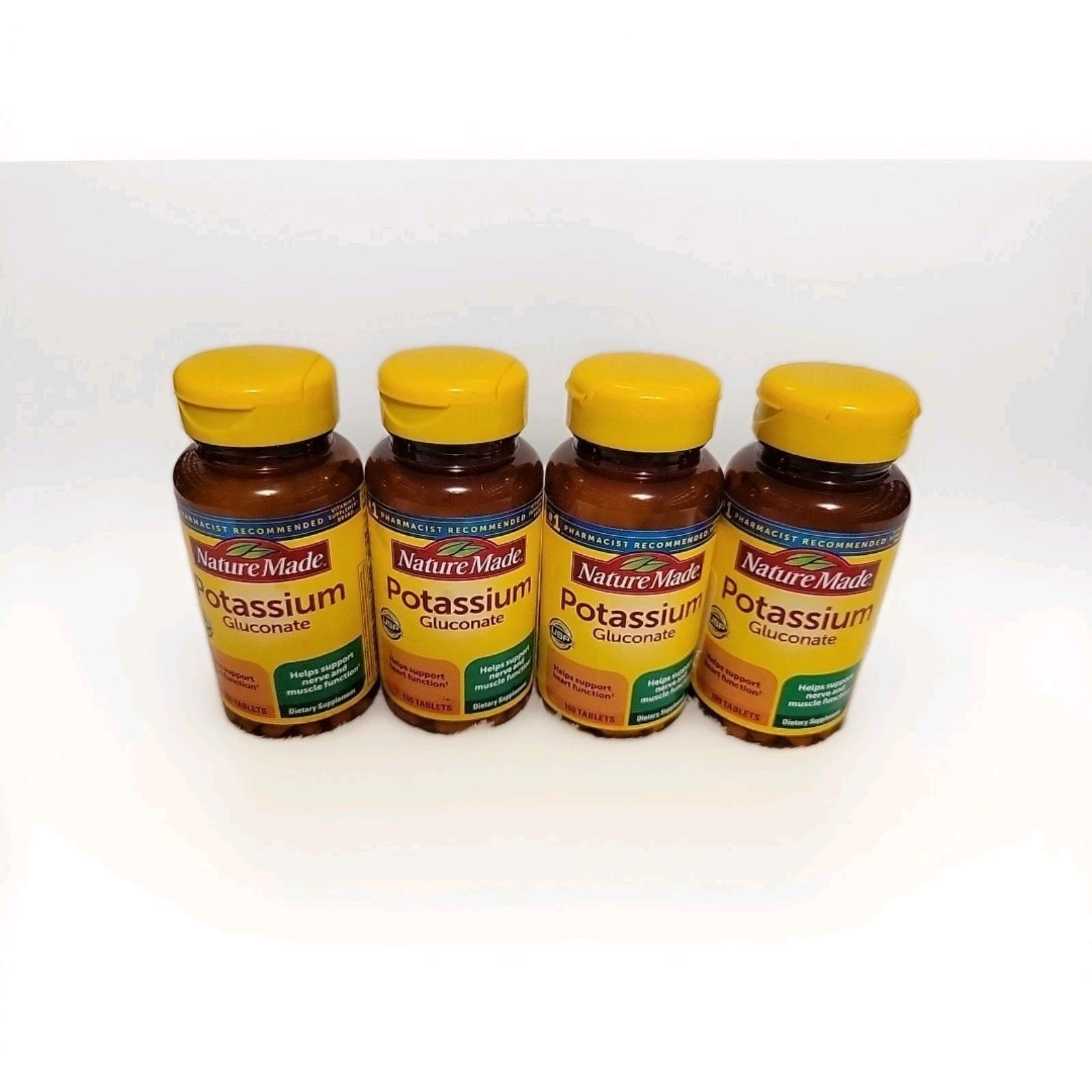 4 Pack Potassium Gluconate 550mg 100tabs Each. Imperfect Label.  Free Ship!