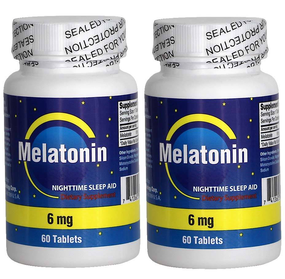 2 Bottles Melatonin, 6mg 60tabets / bottle, 4months supply