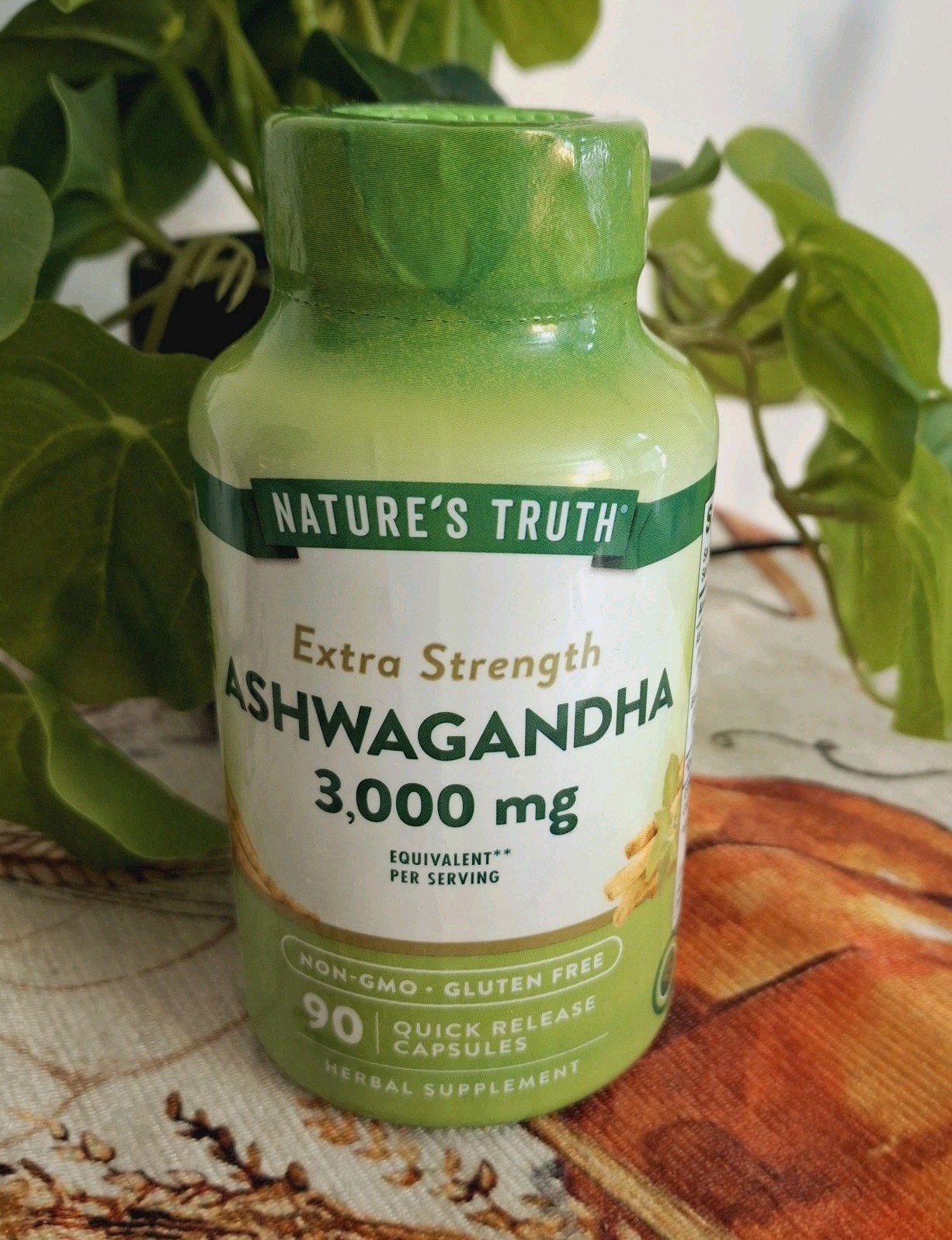 Ashwagandha Capsules by NATURE’S TRUTH 3000mg ; 90 Count, Non-GMO, Gluten Free