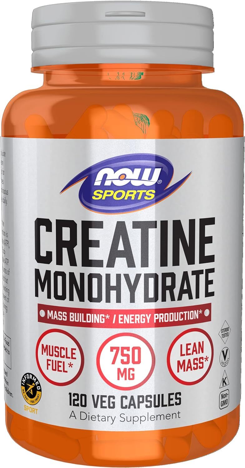 NOW Foods Sports Nutrition, Creatine Monohydrate 750 mg, Mass Building*/Energy P
