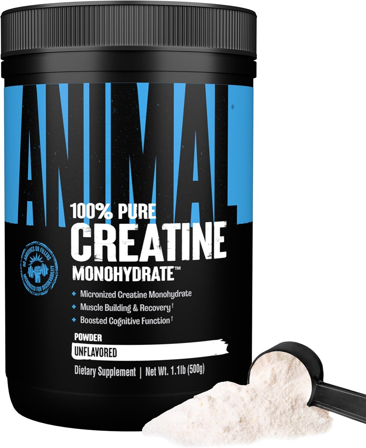 Animal Creatine Monohydrate Powder 500g Unflavored Micronized Muscle Strength