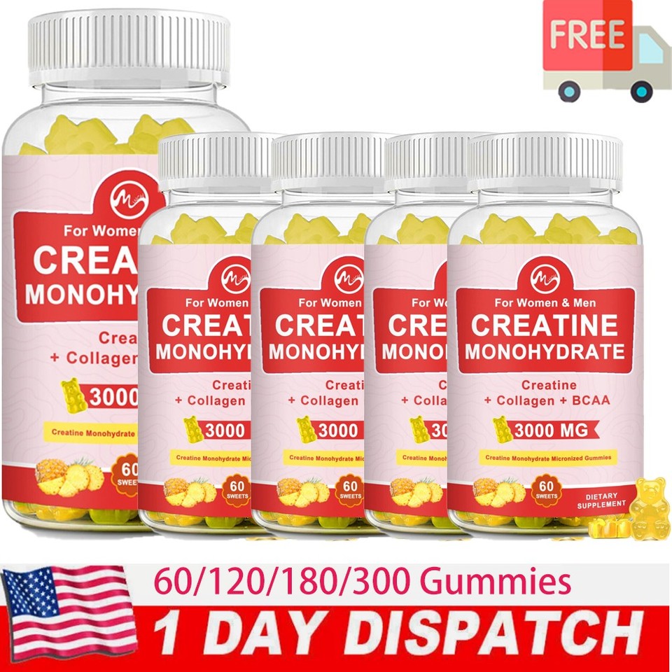 30-300 Counts Creatine Monohydrate Gummies – Increase Strength and Build Muscle