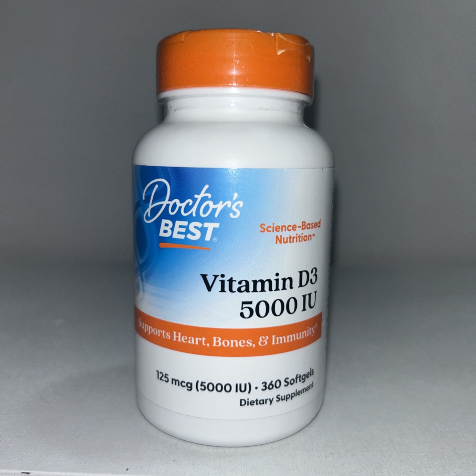 Doctors Best Vitamin D3 5000 IU, 360 Softgels New & Sealed