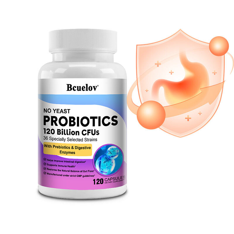 Probiotics 120 Billion CFUs,36 Strains with Prebiotics & Digestive Enzymes