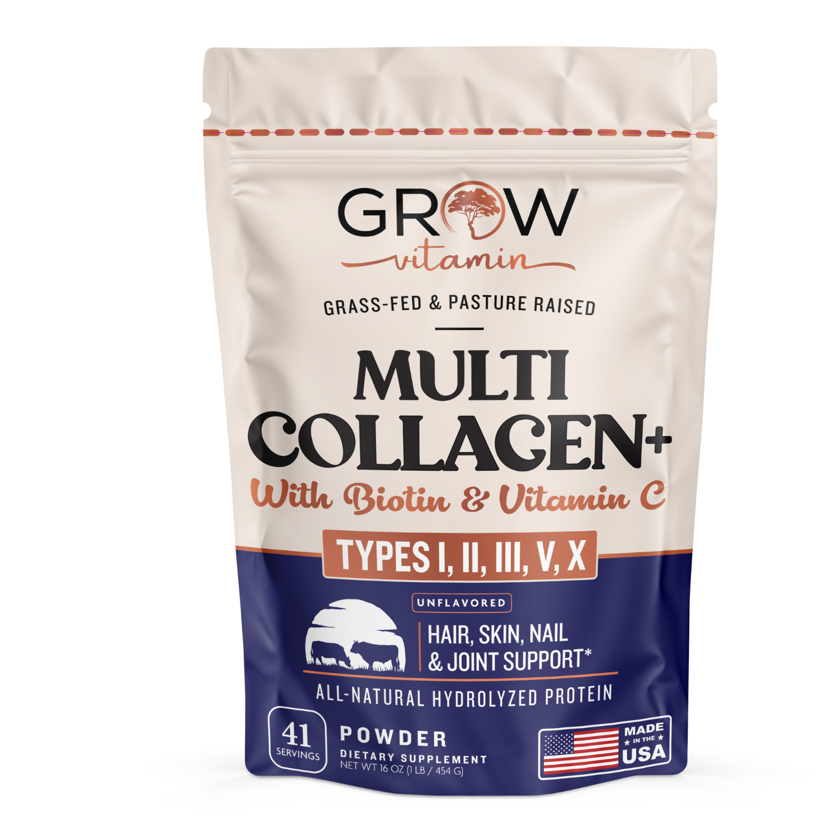 Collagen Peptides Powder Hydrolyzed Protein Types 1,2,3,4 & 5