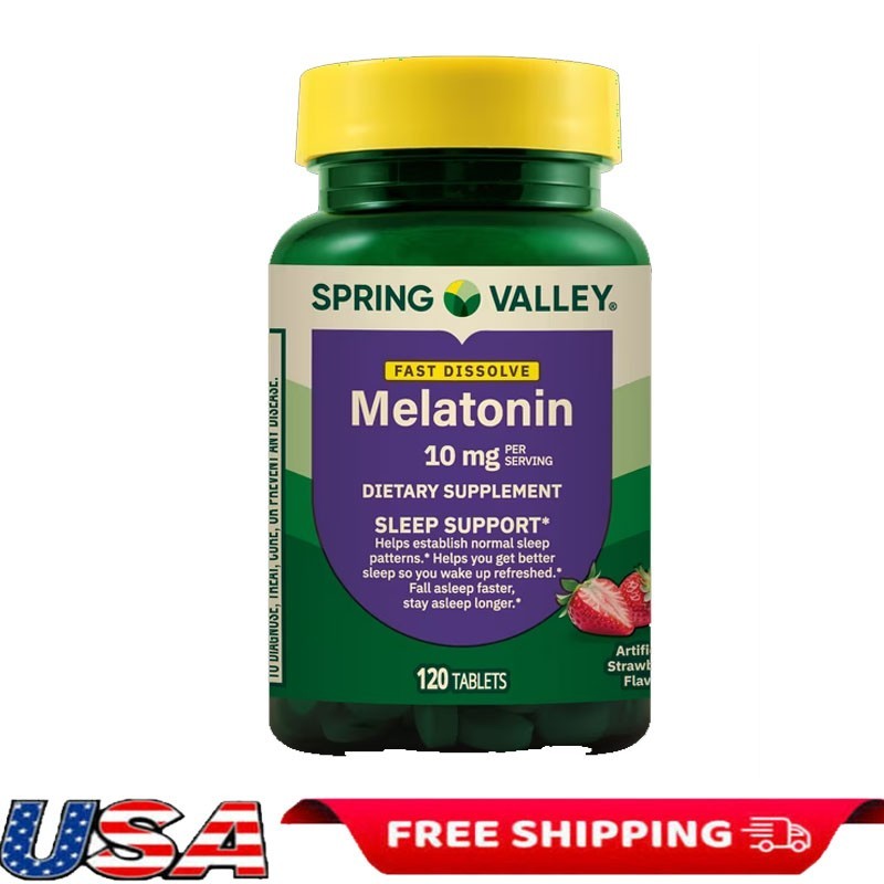 Melatonin Sleep Support Dietary Supplement Tablets Strawberry 10 mg 120 Count